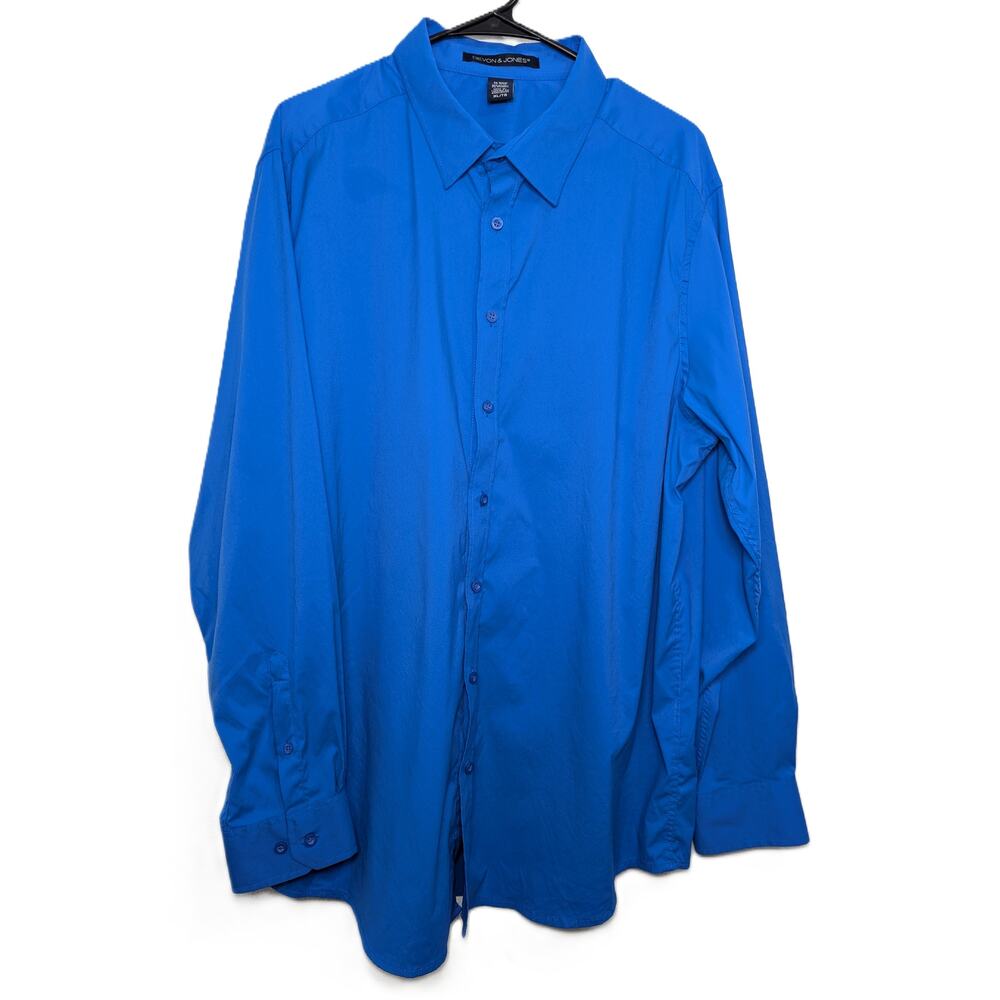 Men's Devon & Jones Blue Long Sleeve Button Down Shirt XL